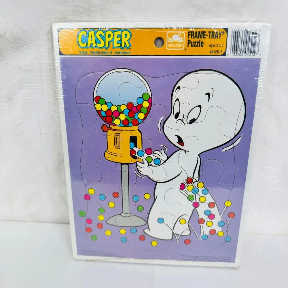 Vintage Golden Frame-Tray Puzzle 4 Pack‎ Bugs Bunny & Casper Friendly Ghost